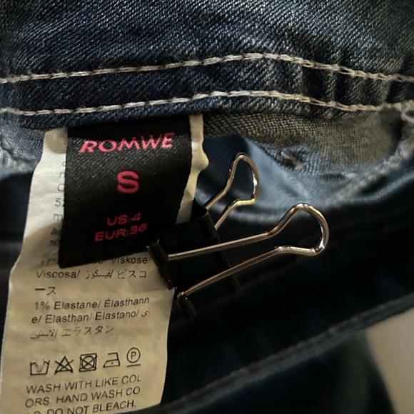 ROMWE Denim Blue Jeans Double Front Pockets Woman’s 4 Small - Picture 5 of 7